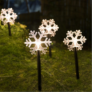 Kép 2/4 - 5 db-os Karácsonyi kültéri leszúrható 15 LED-es lámpák, 37 cm, hópihe