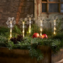 Kép 1/4 - 5 db-os Karácsonyi kültéri leszúrható 15 LED-es lámpák, 37 cm, hópihe