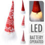 Kép 1/4 - Világító LED karácsonyi manó, 19 cm magas, piros