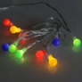 Kép 1/7 - 20 LED-es retro karácsonyi fényfüzér, elemes, színes, 2,3 méteres