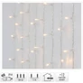 Kép 4/5 - 240 LED-es kültéri fényfüggöny, hálózati adapteres,12 fényjáték móddal, átlátszó vezetékes, meleg fehér, 2 x 1,5 méter, IP44