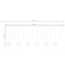 Kép 6/6 - 120 LED-es csillag-jégcsap fényfüggöny, meleg fehér, 2,4 méter széles, 8 világítási móddal