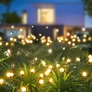 Kép 6/8 - Kültéri napelemes világító fa, Meleg fehér LED, 75 cm, 6 db Mini gömb