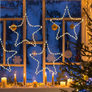 Kép 2/5 - Home Styling Időzíthető 20 LED-es elemes csillag ablak dekor, 29 cm, 1 db 