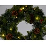 Kép 2/4 - Karácsonyi műfenyő koszorú tobozzal és 15 LED-del, időzíthető, 40 cm