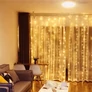 Kép 2/4 - 480 LED-es prémium hálózati fényfüggöny, 12 fényjátékkal, meleg fehér, 300 x 225 cm, hálózati adapterrel