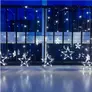 Kép 5/6 - 138 LED-es Csillag-jégcsap kültéri-beltéri fényfüggöny, hideg fehér, 2,4 méter széles, 8 világítási móddal