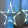 Kép 4/6 - 138 LED-es Csillag-jégcsap kültéri-beltéri fényfüggöny, hideg fehér, 2,4 méter széles, 8 világítási móddal