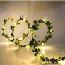 Kép 1/4 - 20 LED-es fényfüzérrel kombinált mini mű borostyán girland, 2 m