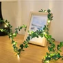 Kép 3/4 - 20 LED-es fényfüzérrel kombinált mini mű borostyán girland, 2 m