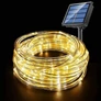 Kép 2/7 - 300 LED-es napelemes fénykábel, 8 világítási móddal, meleg fehér, 30 m