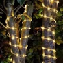 Kép 5/7 - 300 LED-es napelemes fénykábel, 8 világítási móddal, meleg fehér, 30 m