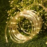 Kép 7/7 - 300 LED-es napelemes fénykábel, 8 világítási móddal, meleg fehér, 30 m