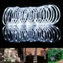 Kép 4/5 - 300 LED-es napelemes fénykábel, 8 világítási móddal, hideg fehér, 30 m