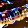 Kép 3/6 - 300 LED-es napelemes fénykábel, 8 világítási móddal, színes, 30 m