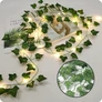 Kép 2/6 - 100 LED-es elemes fényfüzérrel kombinált mű borostyán girland, 8 világítási móddal, 10 m