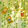 Kép 4/6 - 100 LED-es elemes fényfüzérrel kombinált mű borostyán girland, 8 világítási móddal, 10 m