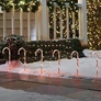 Kép 7/7 - 4 db-os XXL méretű "candy cane" világító cukorka sétapálca lámpa szett, elemes, 32 LED, 74 cm