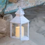 Kép 5/6 - Adventi LED-es elemes időzíthető dekor mécses, gyertyával,  23 x 10 cm, fehér