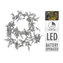 Kép 3/4 - 20 LED-es fényfüzérrel kombinált elemes girland, korlát vagy asztal dísz, időzítő funkcióval, 150 cm, ezüst színű