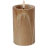 Kép 3/3 - LED-es láng hatású adventi gyertya, barna márvány minta, időzíthető, 7,5 x 12,5 cm 
