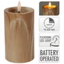 Kép 2/3 - LED-es láng hatású adventi gyertya, barna márvány minta, időzíthető, 7,5 x 12,5 cm 