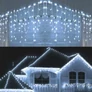 Kép 5/7 - 12,5 m-es, 450 LED-es jégcsap fényfüzér beltéri és kültéri használatra, hosszabbítható, hideg fehér, 8 világítási móddal