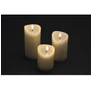 Kép 6/7 - 3 db-os LED-es láng hatású adventi gyertya dekor, időzíthető, meleg fehér, 10, 12, 15 cm 