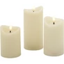 Kép 3/7 - 3 db-os LED-es láng hatású adventi gyertya dekor, időzíthető, meleg fehér, 10, 12, 15 cm 