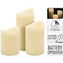 Kép 4/7 - 3 db-os LED-es láng hatású adventi gyertya dekor, időzíthető, meleg fehér, 10, 12, 15 cm 