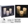 Kép 7/7 - 3 db-os LED-es láng hatású adventi gyertya dekor, időzíthető, meleg fehér, 10, 12, 15 cm 