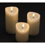 Kép 1/7 - 3 db-os LED-es láng hatású adventi gyertya dekor, időzíthető, meleg fehér, 10, 12, 15 cm 
