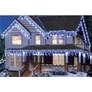 Kép 3/7 - 15,6 m-es 480 LED-es jégcsap fényfüzér, hybrid tölthető-napelemes, hideg fehér, 8 világítási mód, időzíthető, távvezérlős