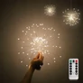 Kép 1/8 - 150 micro LED-es függö elemes dekoráció, meleg fehér, távirányítóval