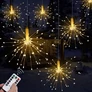 Kép 7/8 - 150 micro LED-es függő elemes Adventi dekoráció, meleg fehér, távirányítóval, 1 db 