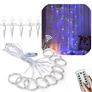 Kép 3/9 - 200 micro LED-es USB-s beltéri fényfüggöny, 8 világítási móddal, távirányítóval, 2 x 2 m, Színes RGB, IP65, HT
