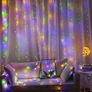 Kép 4/9 - 200 micro LED-es USB-s beltéri fényfüggöny, 8 világítási móddal, távirányítóval, 2 x 2 m, Színes RGB, IP65, HT