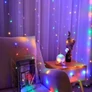 Kép 1/9 - 200 micro LED-es USB-s beltéri fényfüggöny, 8 világítási móddal, távirányítóval, meleg fehér