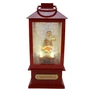 Kép 3/5 - Nagyméretű zenélő és havazó  LED-es dekor mécses, 23 x 9 cm, piros