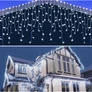 Kép 1/4 - 360 LED-es jégcsap kültéri-beltéri fényfüzér hideg fehér,