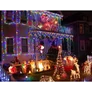 Kép 1/5 - Hybrid tölthető-napelemes 240 LED-es jégcsap fényfüzér, Színes RGB, 8 világítási móddal, időzíthető, távvezérlős