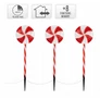 Kép 4/7 - 3 db-os 60 cm-es "LolliPop" világító cukorka lámpa szett, elemes, 48 LED, 8 féle fényjátékkal, IP44