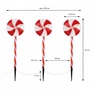 Kép 6/7 - 3 db-os 60 cm-es "LolliPop" világító cukorka lámpa szett, elemes, 48 LED, 8 féle fényjátékkal, IP44