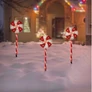 Kép 7/7 - 3 db-os 60 cm-es "LolliPop" világító cukorka lámpa szett, elemes, 48 LED, 8 féle fényjátékkal, IP44