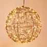 Kép 4/6 - Fémkeretes 200 meleg fehér LED-es karácsonyi időzíthető gömb dekor, 18 cm, IP44