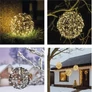 Kép 3/6 - Fémkeretes 200 meleg fehér LED-es karácsonyi időzíthető gömb dekor, 18 cm, IP44