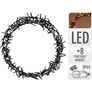 Kép 3/11 - Karácsonyi-adventi XXL 400 meleg fehér LED-es koszorú ajtódísz, 48 cm, IP44 hálózati adapteres, 8 féle fényjátékkal