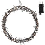 Kép 6/11 - Karácsonyi-adventi XXL 400 meleg fehér LED-es koszorú ajtódísz, 48 cm, IP44 hálózati adapteres, 8 féle fényjátékkal