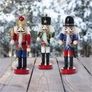 Kép 1/9 - Diótörő figura 3 db-os szett fa 12,5 cm figurás karácsonyfadísz