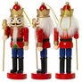 Kép 7/9 - Diótörő figura 3 db-os szett fa 12,5 cm figurás karácsonyfadísz